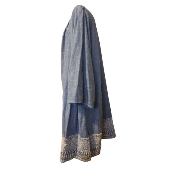 Catherines Cardigan Duster Coverup OX Plus Light Blue Linen Lace Coastal - Picture 4 of 8
